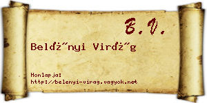Belényi Virág névjegykártya